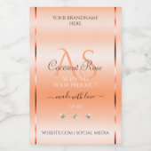 Pastel Roos Salmon Product Labels juwelen Monogram Voedselcontainer Etiket (Enkel label)