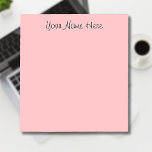 Pastel Roos Unieke Gepersonaliseerde Leraar Gesche Notitieblok<br><div class="desc">Pastel Roos Groen Eenvoudig,  Uniek,  Schoon Gepersonaliseerd Notitieblok. Casual handschrifttekst. Notitieblok Sjabloon. Voeg je voornaam,  achternaam,  initiaal letters toe. Personaliseer voor uw eigen gebruik. Klik op de knop "Aanpassen" om de achtergrondkleur,  lettertypestijlen en lettertypekleur te wijzigen.</div>