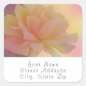 Pastel Roos Vierkante Sticker (Voorkant)