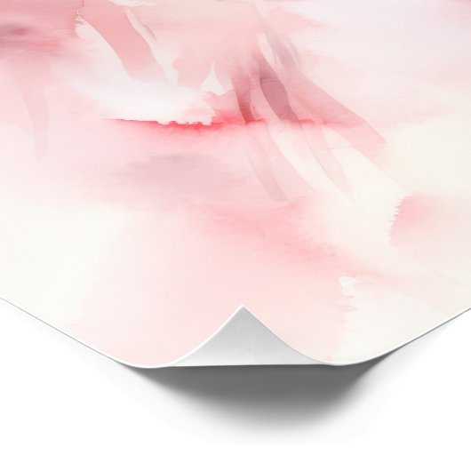 Pastel Roos Waterverf Trouwjurk Vrijgezellenfeest Perfect Poster (Hoek)