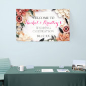 Pastel Roos Wedding Greenery Paper Quilling Floral Spandoek (Beurs)