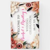 Pastel Roos Wedding Greenery Paper Quilling Floral Spandoek (Verticaal)