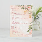 Pastel rose Moroccan lanterns baby shower timeline Kaart (Staand voorkant)