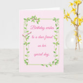 Pastel Rosebuds op een Ivy Vine Birthday Kaart (Gele Bloem)