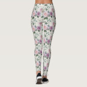 Pastel Roses In Shades Of Lilac Mint And Blush Leggings (Achterkant)