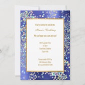 PASTEL ROYAL BLUE TEXTURED HOLOGRAPHIC INVITATION KAART (Voorkant)