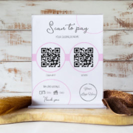 Pastel roze 2 QR code zakelijke scan te betalen Poster