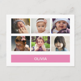 Pastel Roze Aangepaste Foto – Persoonlijk Briefkaart
