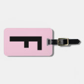 Pastel roze aangepaste monogram reizen bagagelabel (Voorkant horizontaal)