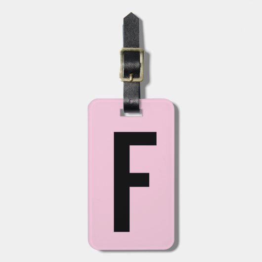 Pastel roze aangepaste monogram reizen bagagelabel (Voorkant verticaal)