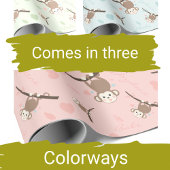 Pastel Roze Aap Valentijns Wrap Cadeaupapier