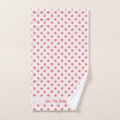 Pastel Roze Aardbei met Bow Pattern Handdoek (Handdoek)