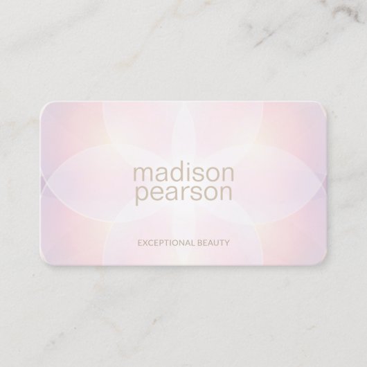 Pastel Roze Abstract Beauty Spa Visitekaartje (Voorkant)