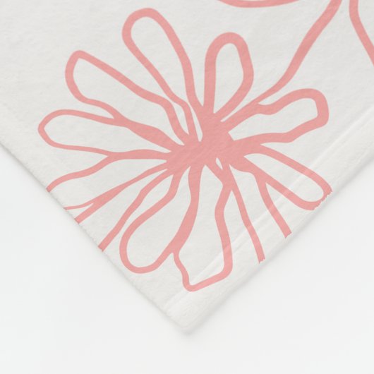 Pastel Roze Abstract Bloemen Botanische Inkt Art P Fleece Deken (Hoek)