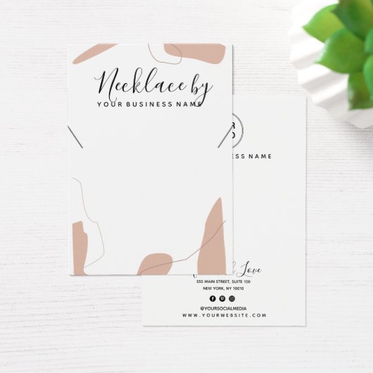 Pastel Roze Abstract Ketting Kaart (Bureau)