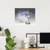 *~* Pastel Roze Abstracte DANDELION maakt een wens Poster (Thuiskantoor)