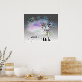 *~* Pastel Roze Abstracte DANDELION maakt een wens Poster (Keuken)