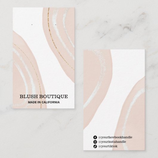 Pastel Roze Abstracte draagkaarten Visitekaartje (Voorkant / Achterkant)
