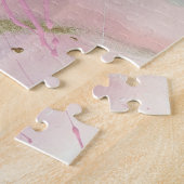 Pastel Roze Abstracte Kunst op Canvass Legpuzzel (Zijkant)