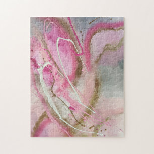 Pastel Roze Abstracte Kunst op Canvass Legpuzzel