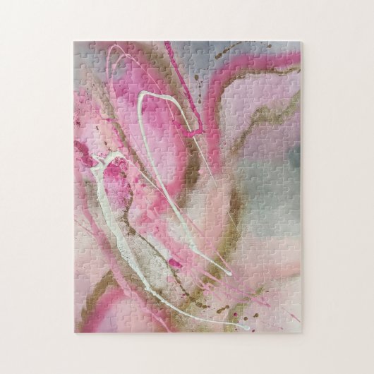 Pastel Roze Abstracte Kunst op Canvass Legpuzzel (Verticaal)