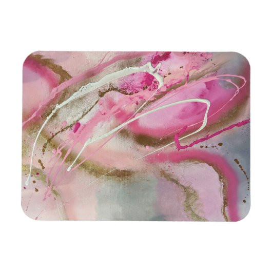 Pastel Roze Abstracte Kunst op Canvass Magneet (Horizontaal)