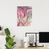 Pastel Roze Abstracte Kunst op Canvass Poster (Thuiskantoor)