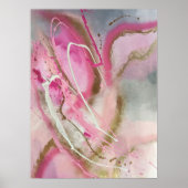 Pastel Roze Abstracte Kunst op Canvass Poster (Voorkant)