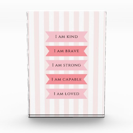 Pastel roze affirmaties fotoblokken (Voorkant)