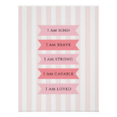 Pastel Roze Affirmaties Poster (Voorkant)