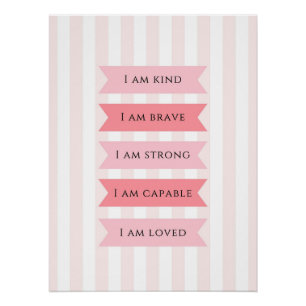 Pastel Roze Affirmaties Poster
