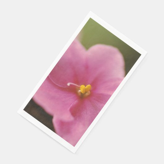 Pastel roze Afrikaanse Violet (Saintpaulia) Bloem Servet (Hoek)