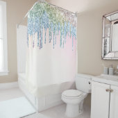 *~* Pastel Roze AQUA Blue Glitter Drip AP7 Douchegordijn (In situ)
