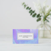 Pastel roze, aqua en lila zeemeermin schaal stof visitekaartje (Staand voorkant)