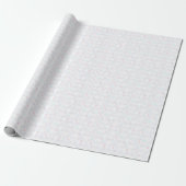 Pastel Roze Aqua Sterren op Wit Cadeaupapier (Uitgerold)