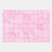 Pastel Roze Aquarel Geometrische Trouwdag Verjaard Inpakpapier Vel (Voorkant 3)