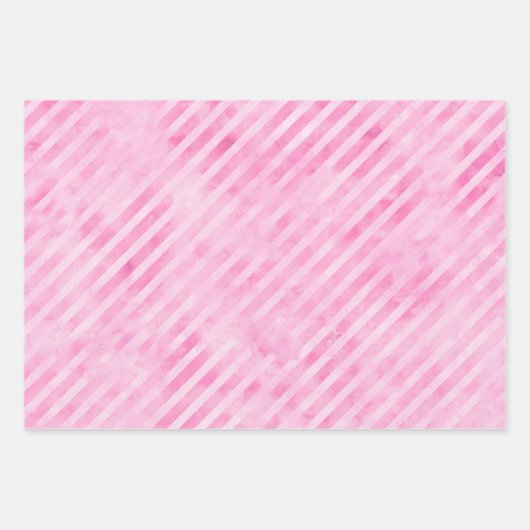 Pastel Roze Aquarel Geometrische Trouwdag Verjaard Inpakpapier Vel (Voorkant 2)