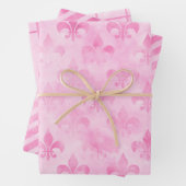 Pastel Roze Aquarel Geometrische Trouwdag Verjaard Inpakpapier Vel (In situ)