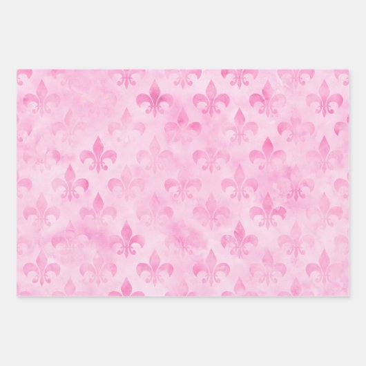 Pastel Roze Aquarel Geometrische Trouwdag Verjaard Inpakpapier Vel (Voorkant)