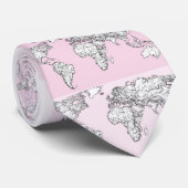 Pastel roze atlas stropdas (Opgerold)