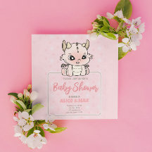 Pastel Roze Baby Dragon Baby shower