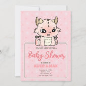 Pastel Roze Baby Dragon Baby shower Kaart (Voorkant)