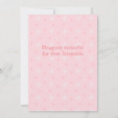 Pastel Roze Baby Dragon Baby shower Kaart (Achterkant)