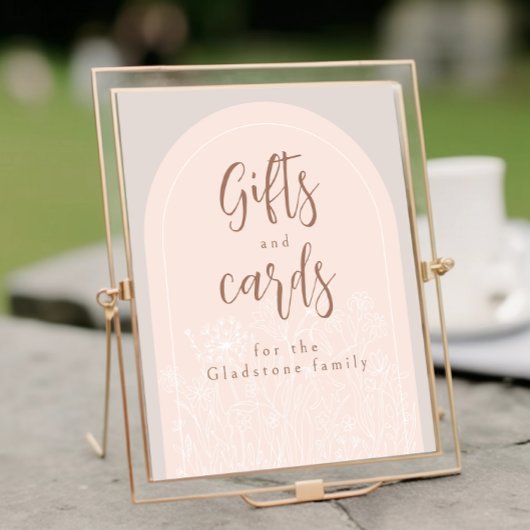 Pastel roze Baby in bloei douche cadeau tafel teke Poster