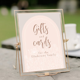 Pastel roze Baby in bloei douche cadeau tafel teke Poster