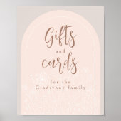 Pastel roze Baby in bloei douche cadeau tafel teke Poster (Voorkant)