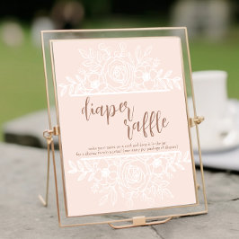 Pastel Roze Baby in Bloom Luier Raffle Teken Poster