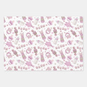  pastel roze baby meisje inpakpapier vel (Voorkant 3)