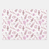  pastel roze baby meisje inpakpapier vel (Voorkant)