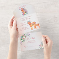 Pastel roze baby paard in één baby shower